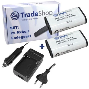 2x AKKU CR-V3+LADEGERÄT Samsung Digimax 360 420 202 V70 A5 A6 A7 mit Kfz-Lader - Bild 1 von 1