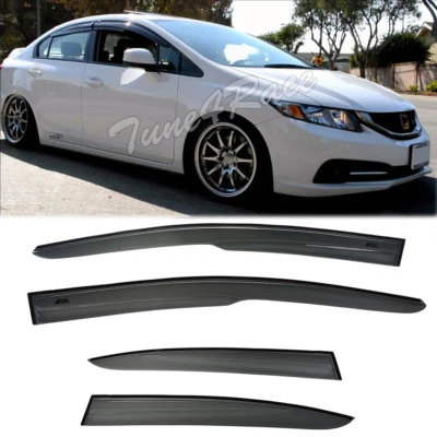 Para 12-15 Honda Civic 4 puertas Protector de lluvia Viseras de ventana Estilo Mugen 2 SI sedán Foto 1 de 4
