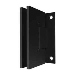 Abrazadera cuadrada biselada de montaje en pared de alta resistencia para puerta de ducha fija negra mate - Imagen 1 de 5