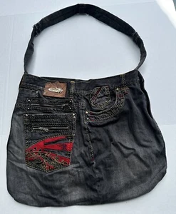 Ruthless Art Jean Shorts Skull Crown Rose Design Ed Hardy Custom Bag Dragon Tote - Picture 1 of 12