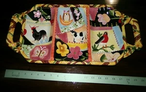 Fitz and Floyd Country Chic 3 Part Divided Serving Tray Platter 20”x10” Animals - Picture 1 of 5