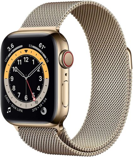 Buy Apple Watch Series 9 GPS + Cellular, 45mm Gold Stainless Steel Case  with Gold Milanese Loop - Apple