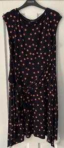 ROMAN Dress size 20 Navy Blue Red White Dot Spot Hanky Hem Fit & Flare Summer - Picture 1 of 9