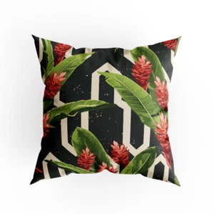 Cushion Cover 40 x 40 cm Double Sided Print Tropical Leaves Design 2 Made in EU - Picture 1 of 4