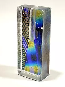 Dichroic Art Glass Bud Vase Paperweight Signed 2000 - Picture 1 of 5