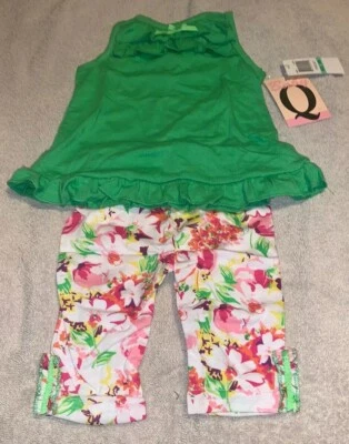 NUEVO CON ETIQUETAS Bebé Q Rojo Rosa 2 Piezas Top y Leggings Infantil Niña Conjunto 24 Meses Lunares Foto 1 de 4