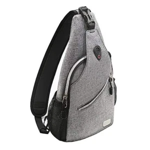 Sling Backpack, Multipurpose Crossbody Shoulder Bag Travel Hiking Medium Gray - Picture 1 of 7