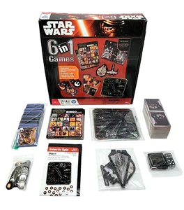 Disney Star Wars 6 In 1 Games : Dominoes Bingo Dice Matching Spin Race - Picture 1 of 6