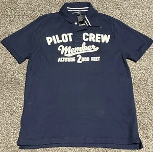 NWT Hema Pilot Crew Womens Polo Blue Short Sleeve Shirt 100% Organic Cotton - Picture 1 of 3
