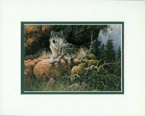 Soul Mates de Larry Fanning Vida Silvestre Lobos Animales Doble Estampado Artístico Enmarañado - Imagen 1 de 1