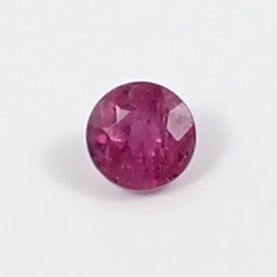 Natural 0.36 carat 4.00 mm Round Red Purplish Color Ruby Loose Gemstone, L04 - Image 1 of 4