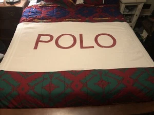 Vintage 90s Ralph Lauren POLO Spell out Logo 93 RL Beach Towel 35" X 65" VTG - Picture 1 of 6