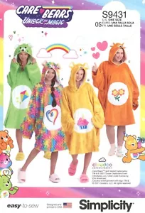 Simplicity S9431 CARE BEARS Wearable Hooded Blanket OSZ UNCUT Pattern COZY - Picture 1 of 3