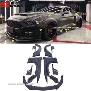 Kit de carrocería para parachoques labio delantero guardabarros con llamaradas de rueda y arco de rueda para Ford Mustang 2015-17 - Imagen 1 de 9