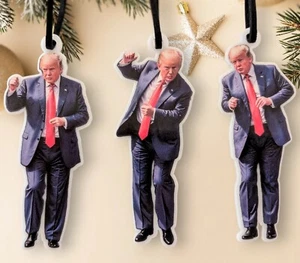 Trump Tanzen Ornament 3er Set - 3,25" MAGA Weihnachten 2024 Deko Lustiges Geschenk USA - Bild 1 von 9