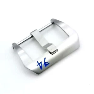 22mm Silver Blue 74 Letter Steel Screw Buckle For Rubber Leather Band Strap - Picture 1 of 7