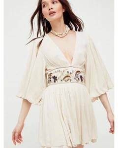 Free People marokkanisches Minikleid mit Edelsteinen bestickt - 2 - 148 $ A617-9 - Bild 1 von 2