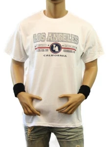 Camiseta Blanca LOS ÁNGELES LA HOLLYWOOD VENECIA PLAYA CALI Impresa Camiseta de Viaje - Imagen 1 de 4
