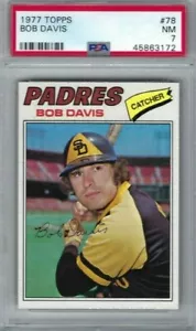 1977 Topps Baseballkarte #78 Bob Davis, San Diego Padres graded PSA 7 - Bild 1 von 1