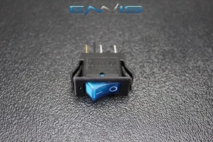 ROCKER SWITCH ON OFF MINI TOGGLE BLUE LED 12V 16 AMP MOUNT HOLE EC-1220BL - Picture 1 of 1