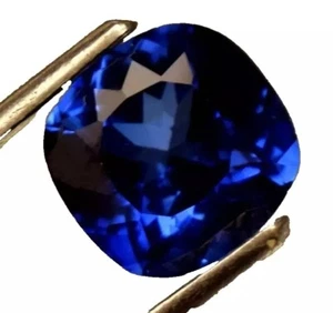 Ausgezeichneter blauer Saphir 10 kt quadratisches Kissen geprüfte Ohrgröße behandelte Edelsteine - Bild 1 von 4