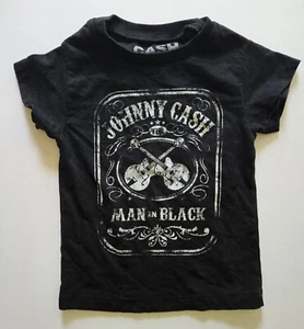 Johnny Cash Man in Black Kids T-Shirt 18M Months Baby Toddler Short Sleeve Crew - Picture 1 of 3