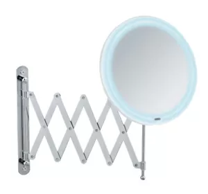 WENKO Teleskop Kosmetik Wand Spiegel Schminken Make UP mit LED Beleuchtung Bad - Bild 1 von 3