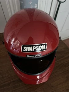 Vintage 1980 Simpson Carbon Fiber Red Racing Helmet 7 3/8 No Visor A1847167 USA - Picture 1 of 11