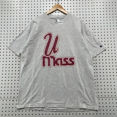 Vintage Champion UMass Minutemen T-Shirt Gray X-Large Short Sleeve Made In USA - Image 1 of 4