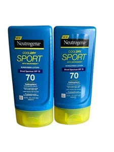(2) Loción protectora solar deportiva Neutrogena Cool Dry FPS 70 5 fl oz Ea. - Nuevo - Imagen 1 de 3
