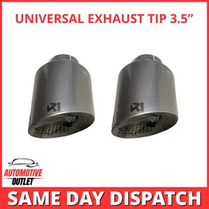 2x AKRAPOVIC EXHAUST TIPS 3.5" SAND BLASTED UNIVERSAL SILVER STAINLESS STEEL - Picture 1 of 13