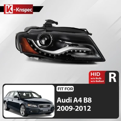 For 2009-2010 Audi A4 HID Projector Headlight LED DRL w/o AFS Passenger Side - Imagem 1 de 2