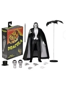 Figura de acción NECA Universal Monsters Drácula Bela Lugosi blanco y negro, 7" - Imagen 1 de 21