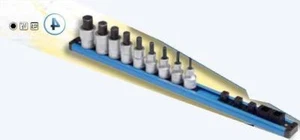 GEDORE 9 PIECE 1/2" 'HEXAGON KEY' SOCKET SET 4 - 19mm ON A RAIL 2231735 - Picture 1 of 1