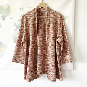 Chico's Travelers Cardigan Multicolor Chevron Size 16/18 Jacket Open Front NWT - Picture 1 of 7