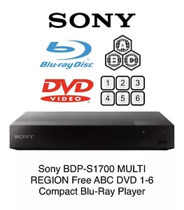 Sony BDP-S1700 Fully MULTI REGION Free ABC DVD 1-6 Compact Blu-Ray Player D - Bild 1 von 9