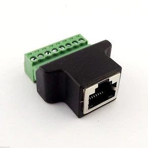 Ethernet RJ45 Female To Screw Terminal 8 Pin CCTV Digital DVR Adapter Connector - Picture 1 of 5