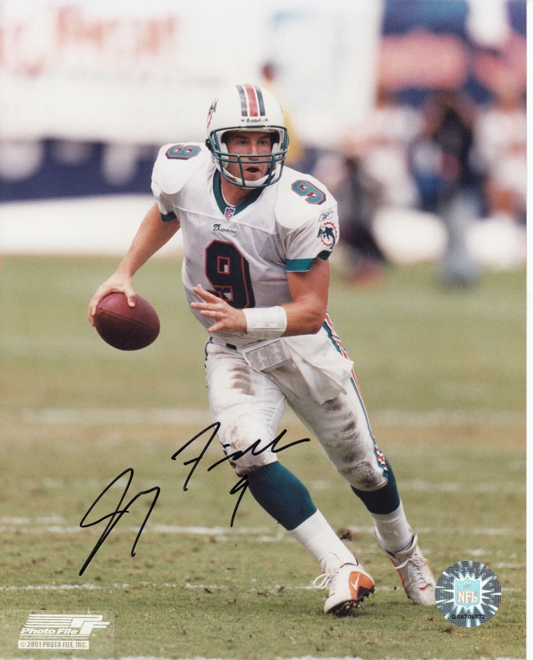 Foto assinada por Jay Fiedler #0 8x10 com certificado de autenticidade Miami Dolphins - Imagem 1 de 1
