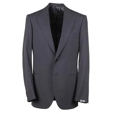 Abla Napoli by Kiton Slim-Fit Gray Check Wool Suit with Peak Lapels 46L (Eu 56L) - Image 1 of 4