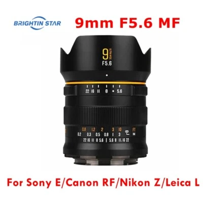 Brightin Star 9mm F5.6 Full Frame Manual Lens Fr Sony E Canon RF Nikon Z Leica L — 第 1/4 张图片