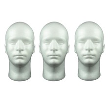 3er Set 20 '' männliche Styropor Kosmetikperücke Mannequinkopf
