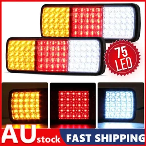 2x 75 LED Tail Lights Stop Indicator Reverse Lamp 12V Trailer Truck Ute Light AU - Picture 1 of 12
