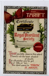 (Gc8075) Royal Provident Society Card, THRIFT Themed 1912 - Picture 1 of 4