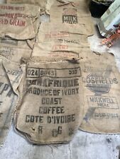 30 Named Natural hessian jute fabric sacks. 50-80 Years Old (ParcelForce £15.20)