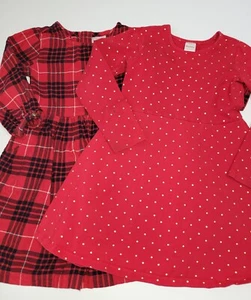 Hanna Andersson Dress Lot size 130 (8) red long sleeve - Picture 1 of 8
