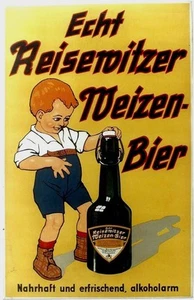 Póster original vintage REISEWITZER MAÍZ CERVEZA Y NIÑO c.1920 - Imagen 1 de 1