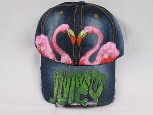 Pink Flamingo Baseball Cap florida JUICY DENIM PICK SHADOW DISTRESSED LOOK - Bild 1 von 16