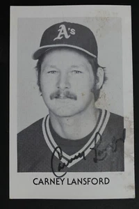 Carney Lansford Oakland A's Autographed Signed 3x5 Postcard Photo - Picture 1 of 2