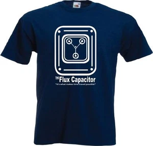 BACK TO THE FUTURE FLUX CAPACITOR MARTY PROF EMMETT BROWN Mens T Shirt   - Picture 1 of 3