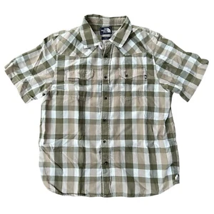 Camisa a cuadros a rayas con botones manga corta The North Face para hombre talla XL algodón - Imagen 1 de 4